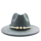 Pearls Wide Brim Fedora Hat