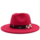 Pearls Wide Brim Fedora Hat