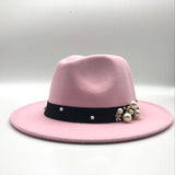 Pearls Wide Brim Fedora Hat
