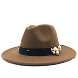 Pearls Wide Brim Fedora Hat
