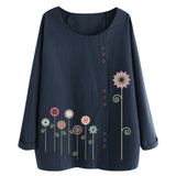O-Neck Print Blouse