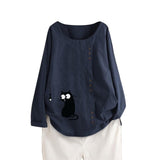 O-Neck Print Blouse