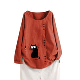 O-Neck Print Blouse
