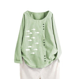 O-Neck Print Blouse