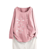 O-Neck Print Blouse