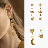 Sun Star Moon Earrings