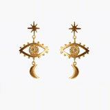 Sun Star Moon Earrings