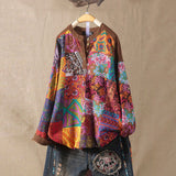O-Neck Print Blouse