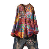O-Neck Print Blouse