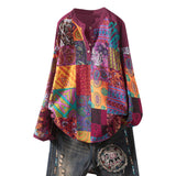 O-Neck Print Blouse