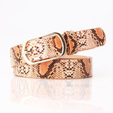 Vintage Punk Python Leather Belt