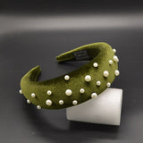 Thick Velvet Pearl Headbands