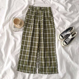 Plaid Ankle-Length Pants