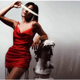 Sling Backless Satin Dress