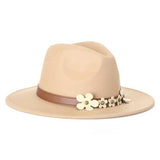Autumn And Winter Black Pearls Fedora Hat