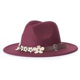 Autumn And Winter Black Pearls Fedora Hat