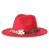 Autumn And Winter Black Pearls Fedora Hat