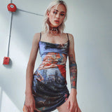 Sleeveless One-Line Collar Dress