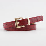 Narrow Thin Leather Belt