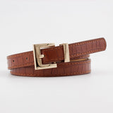 Narrow Thin Leather Belt