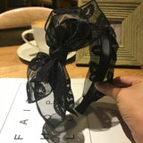 Black Lace Bow Headbands