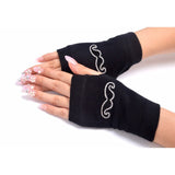 Rose Print Half Finger Gloves
