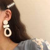 Retro  Geometric Oval  Earrings