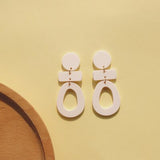 Retro  Geometric Oval  Earrings