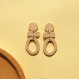 Retro  Geometric Oval  Earrings