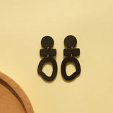 Retro  Geometric Oval  Earrings