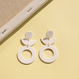 Retro  Geometric Oval  Earrings