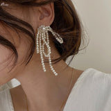 Pearl Tassel Drop Earrings