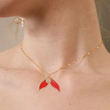 Mermaid Tail Heart Necklace