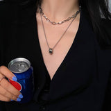 Double Stainless Steel Chain Necklace
