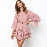 Irregular Half-Sleeve Dresses