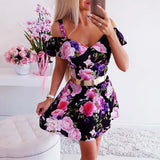 Flower Print Mini Dress
