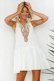 V Neck Sleeveless Mini Dress