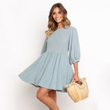 Solid Pleated  Dresses