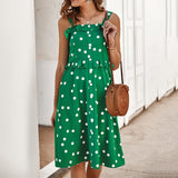 Polka Dot Chiffon Midi Dress