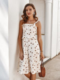 Polka Dot Chiffon Midi Dress
