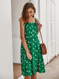 Polka Dot Chiffon Midi Dress