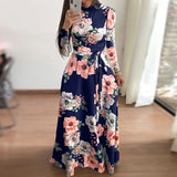 Long Sleeve Flower Printed  Dresses
