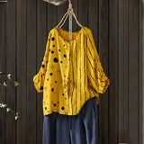Print Button Blouse