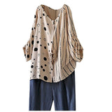 Print Button Blouse