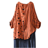 Print Button Blouse