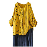 Print Button Blouse