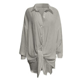 Lapel Neck Shirt Blouse