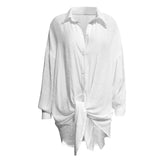 Lapel Neck Shirt Blouse
