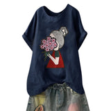 O-Neck Print Blouse