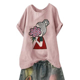 O-Neck Print Blouse